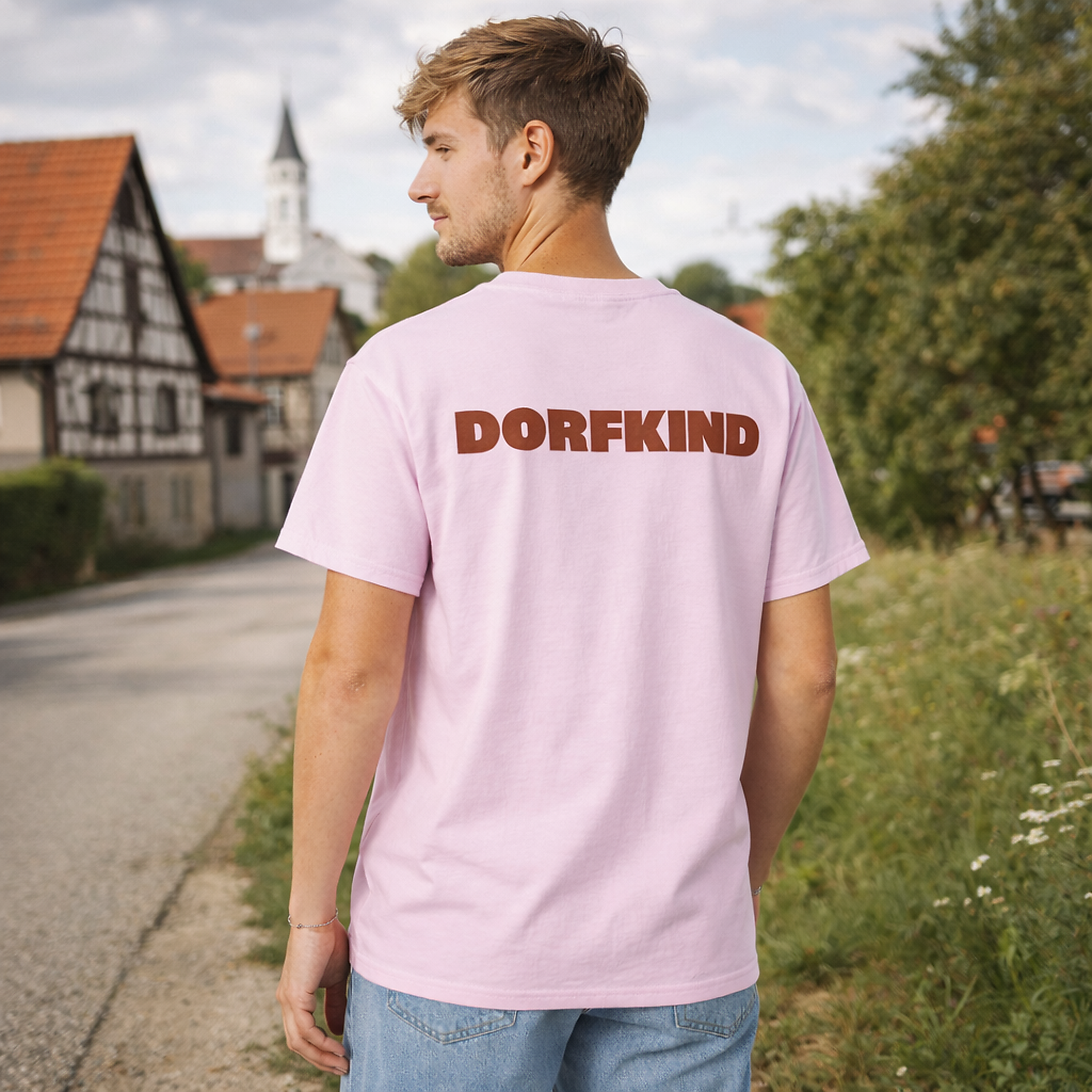 T-Shirt Dorfkind rosa/rot